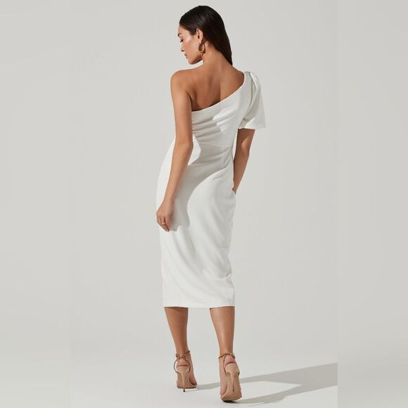 NWOT ASTR JOELLE ONE SHOULDER MIDI DRESS - Picture 7 of 8